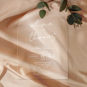 Modern Minimalist Wedding Acrylic Invitations