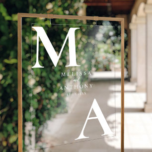 Modern Minimalist Wedding Acrylic Sign