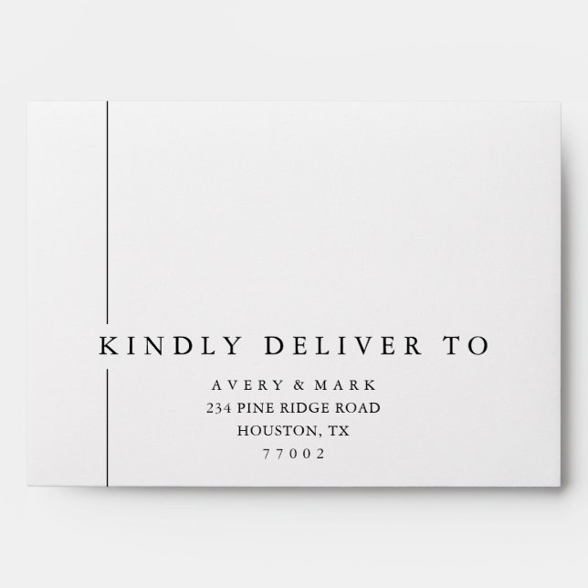 Modern Minimalist Wedding Address Envelope (Front)