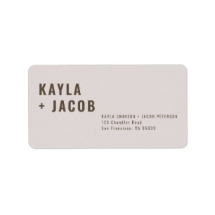Modern + Minimalist Wedding Address Label