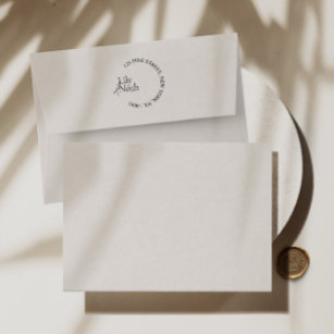 Modern Minimalist Wedding Address Round Self-inking Stamp