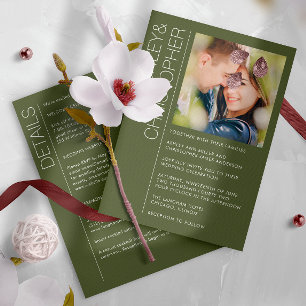 Modern Minimalist Wedding All-in-One Photo Invitation