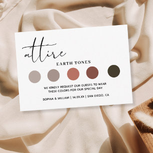 Modern Minimalist Wedding Attire Dress Code Cards