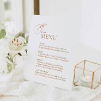 Modern Minimalist Wedding Bar Menu