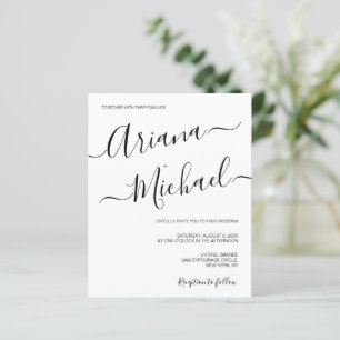 Modern Minimalist Wedding Black White Simple