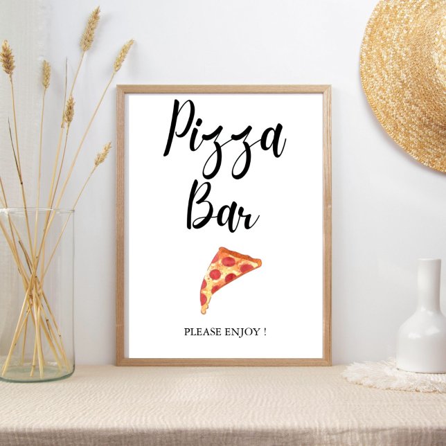 Modern Minimalist Wedding bridal shower pizza bar  Poster (Creator Uploaded)