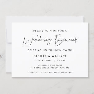 Modern Minimalist Wedding Brunch Invitation