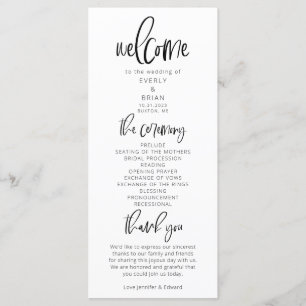 Modern Minimalist Wedding Ceremony Program