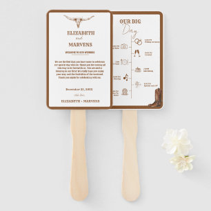 Modern Minimalist wedding day  Events Timeline  Hand Fan
