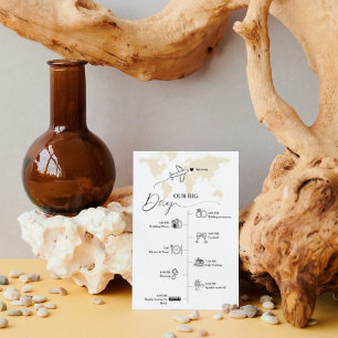 Modern Minimalist wedding day Events Timeline Program