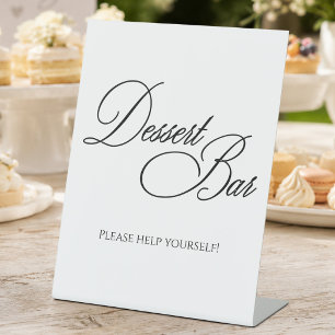 Modern Minimalist Wedding Dessert Bar Pedestal Sign