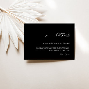 Modern Minimalist Wedding Details Enclosure Card