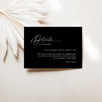 Modern Minimalist Wedding Details Enclosure Card