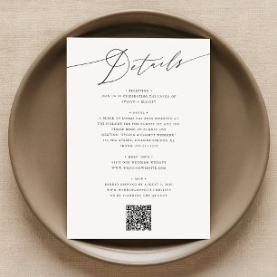Modern Minimalist Wedding Details Enclosure Card