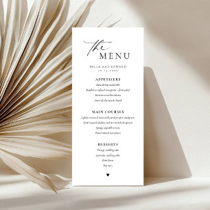 Modern Minimalist Wedding Dinner Menu