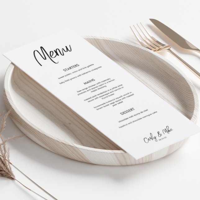 Modern Minimalist Wedding Dinner Menu Cards (Creator Uploaded)