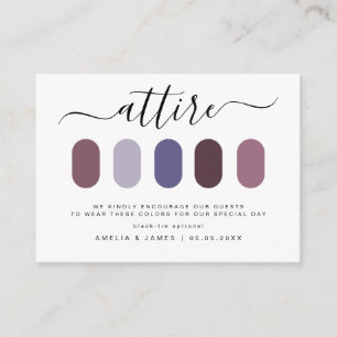 Modern Minimalist Wedding Dress Code Guest Attire Enclosure Card