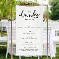 Modern Minimalist Wedding Drinks Bar Menu