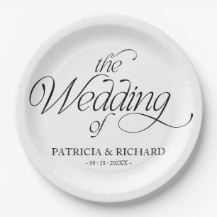 Modern Minimalist Wedding Elegant  Paper Plate