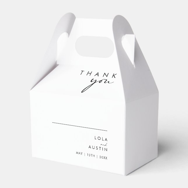 Modern Minimalist Wedding Favour Box (Front Side)