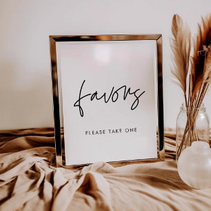 Modern Minimalist wedding Favours sign