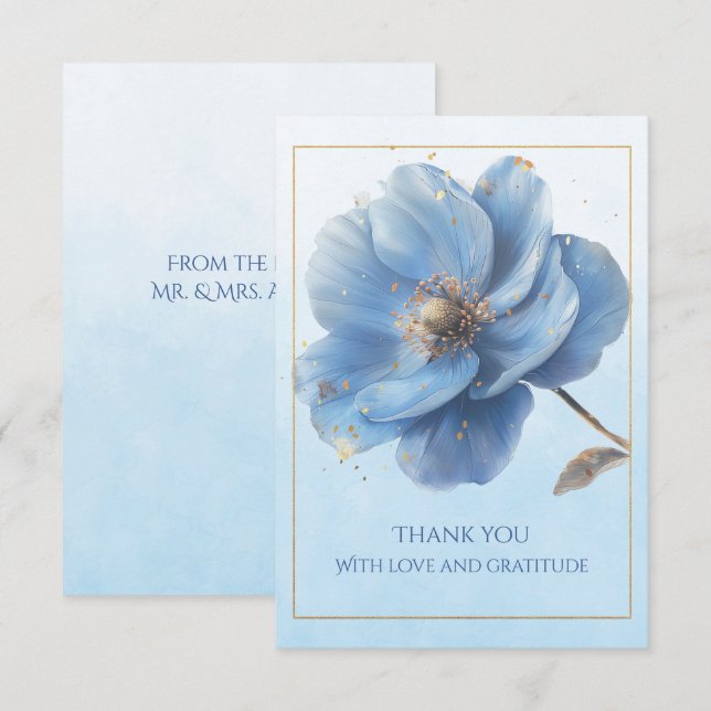 Modern Minimalist Wedding Flat Thank You Card (Front/Back)