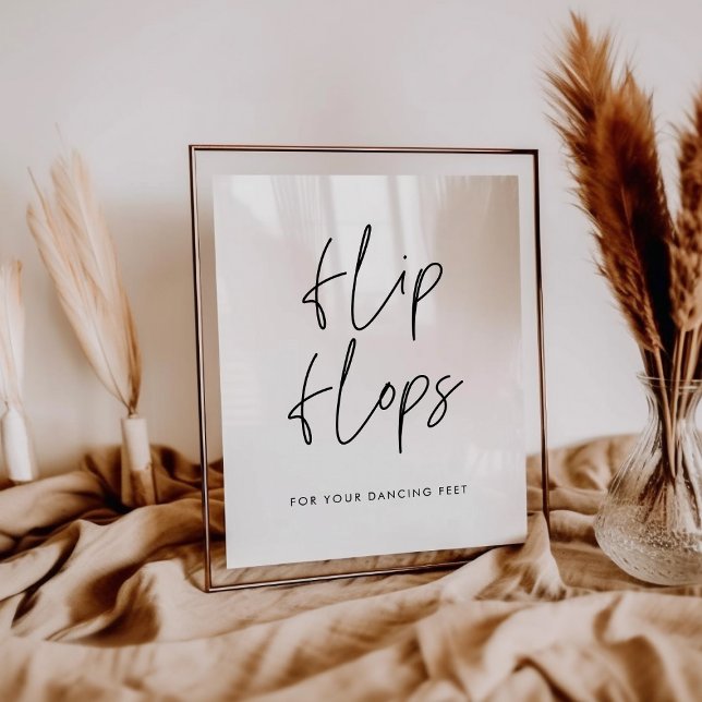 Modern Minimalist Wedding Flip Flops sign (Creator Uploaded)