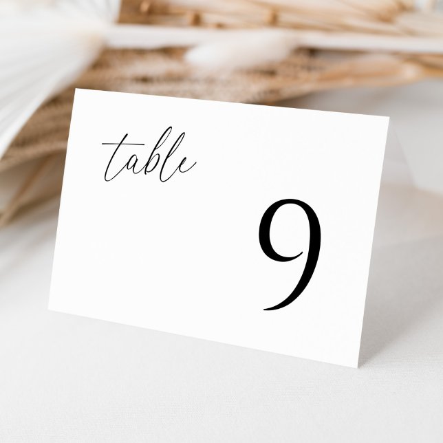 Modern Minimalist Wedding Folded Table Number Card (Creator Uploaded)