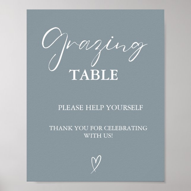 Modern Minimalist Wedding Grazing Table Sign  (Front)