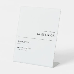 Modern Minimalist Wedding Guest Book Table Sign
