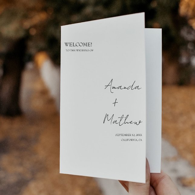 Modern Minimalist Wedding Infographic Program Tri-Fold Invitation (Creator Uploaded)