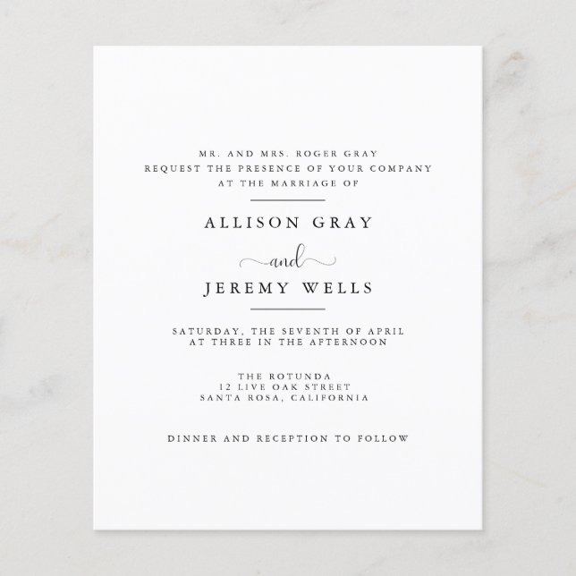 Modern Minimalist Wedding Invitation (Front)