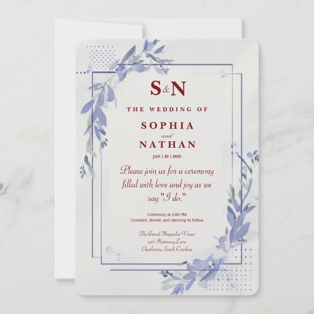 Modern Minimalist Wedding Invitation (Front)