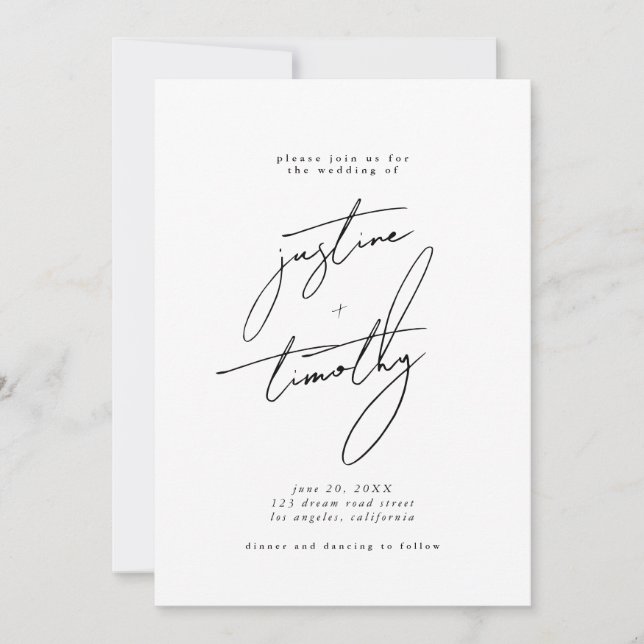 Modern Minimalist Wedding Invitation (Front)