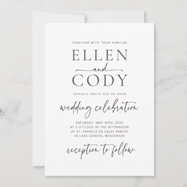Modern Minimalist Wedding Invitation (Front)