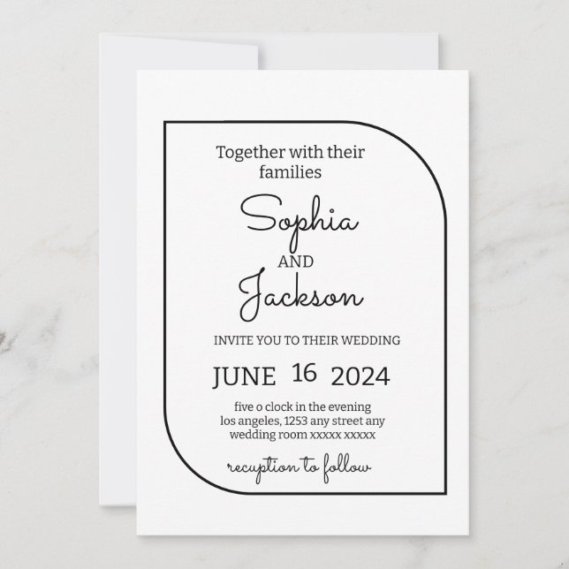 Modern Minimalist Wedding Invitation (Front)
