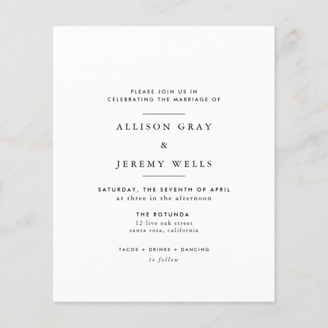 Modern Minimalist Wedding Invitation (Front)