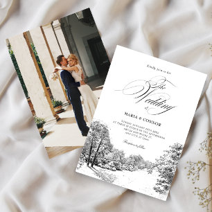 Modern minimalist wedding  invitation