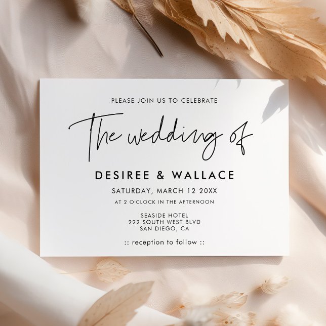 Modern minimalist wedding invitation (Creator Uploaded)