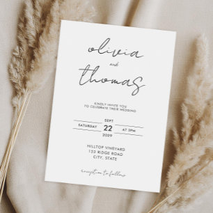 Modern Minimalist Wedding Invitation