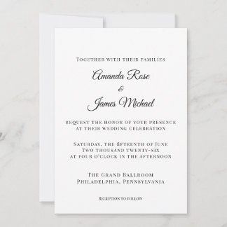 modern minimalist wedding invitation