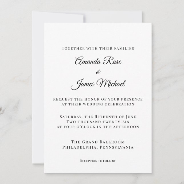 modern minimalist wedding invitation (Front)