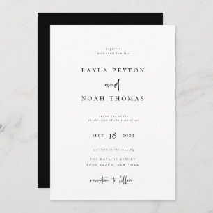 Modern Minimalist Wedding Invitation