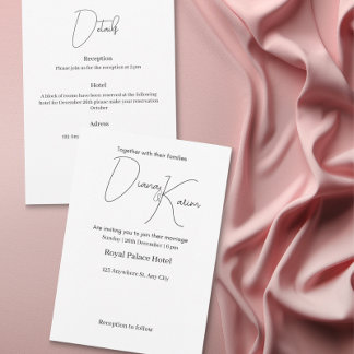 Modern Minimalist Wedding Invitation white
