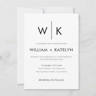 Modern Minimalist Wedding Invitations 