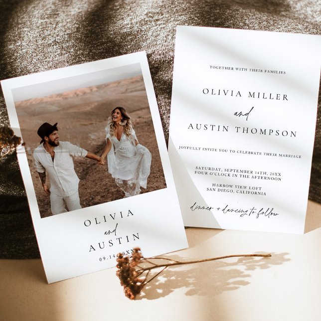 Modern Minimalist Wedding Invite | Boho Photo  (Creator Uploaded)