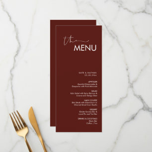 Modern Minimalist Wedding Menu