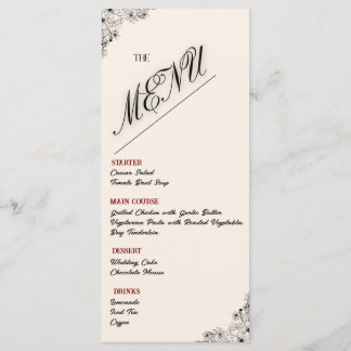 Modern Minimalist Wedding Menu