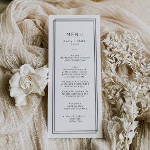 Modern Minimalist Wedding Menu / AVERY Suite