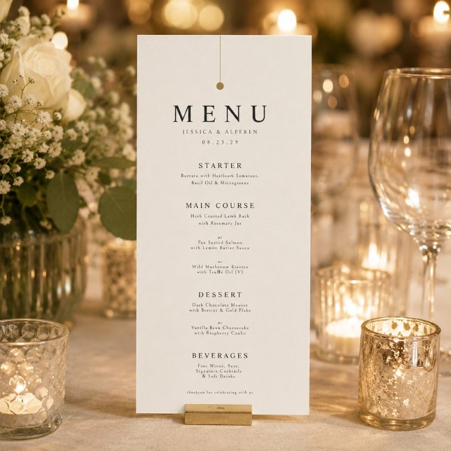 Modern Minimalist Wedding Menu Card (Creator Uploaded)